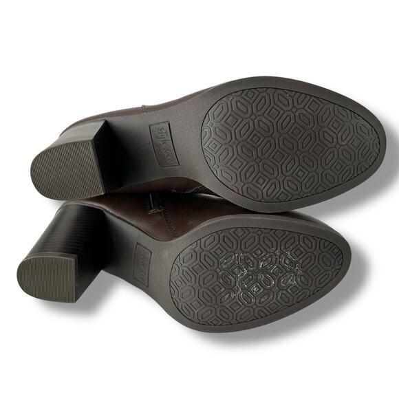 NEW Macy's Style & Co Brown Slouch Boots Size 9 Mid Calf Tall Heeled Booties - Picture 7 of 8